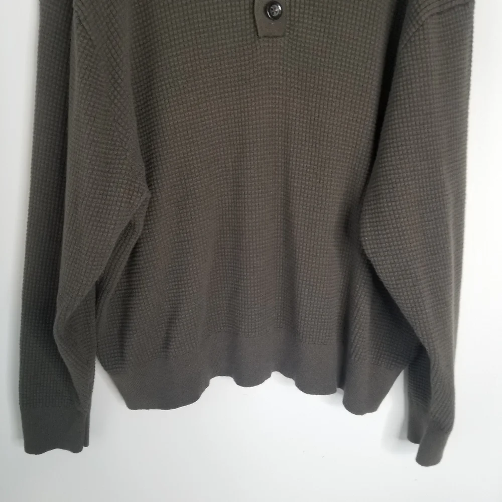 Cremieux Classics Pima Cotton/Cashmere Blend Long Sleeve Ribbed Sweater XXL